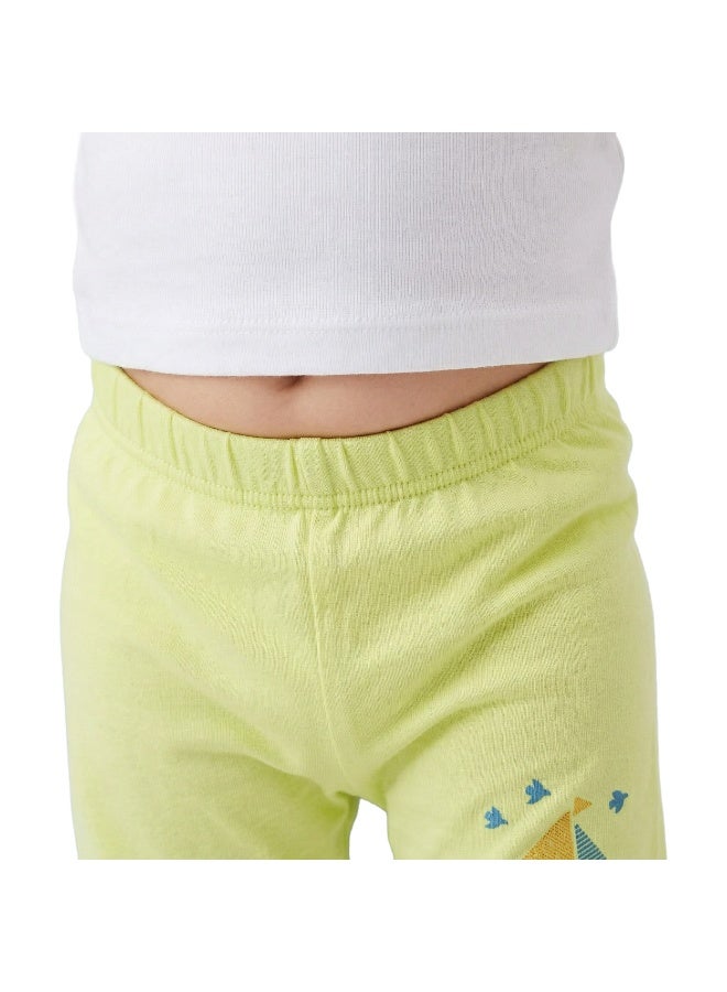 AIKO Infant Girls Lime Green Printed Cotton Pants - Image 5