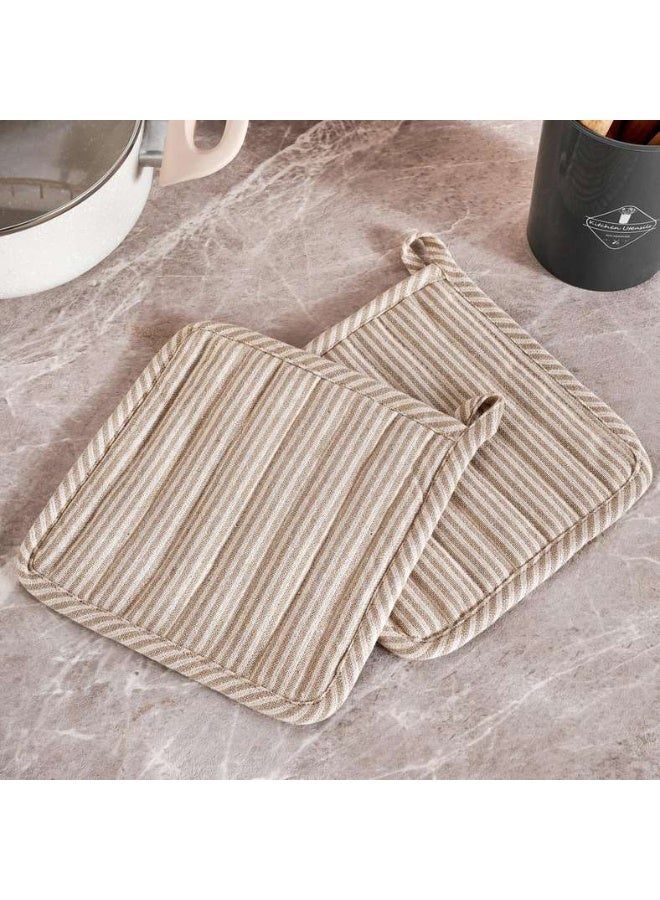Pan Home مجموعة حوامل الأواني بيلشا بخطوط بيج - Image 1