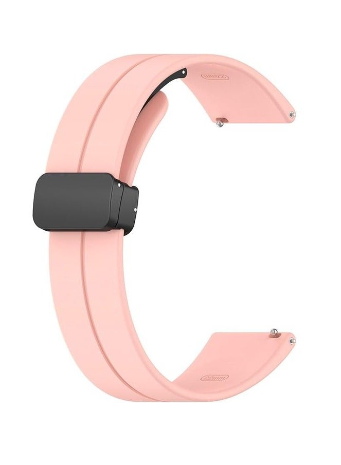 22mm Silicone Strap With Magnetic Folding Buckle For Oraimo Tempo W 2 OSW20- Smart Watch Sport- PINK  - Image 2