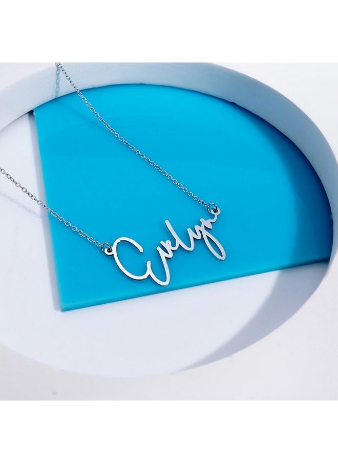 PicturesOnGold.com Custom Name Necklace For Women Personalized Name Necklace In Sterling Silver Personalized With Any Name Or Word (Sterling Sliver Modern Script)  - Image 4