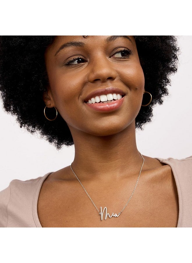PicturesOnGold.com Custom Name Necklace For Women Personalized Name Necklace In Sterling Silver Personalized With Any Name Or Word (Sterling Sliver Modern Script)  - Image 2