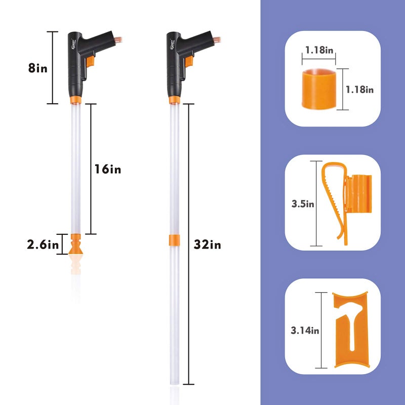 hygger Aquarium Gravel Cleaner, New Quick Water Changer with Air-Pressing Button Fish Tank Sand Cleaner Kit Aquarium Siphon Vacuum Cleaner with Water Hose Controller Clamp - Image 5
