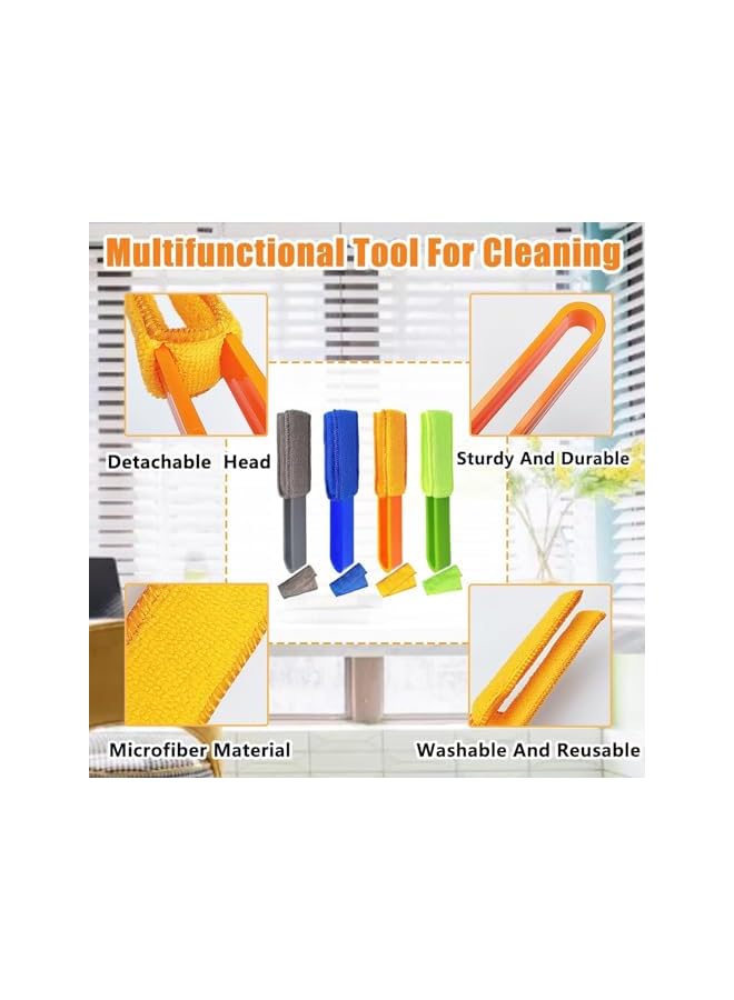 promass 4 Pack Window Blinds Cleaner Duster Brush with 4 Microfiber Sleeves, Blinds Cleaning Tools for Window Blinds, Air Conditioner Vents, Fans, Car Vents - Image 5