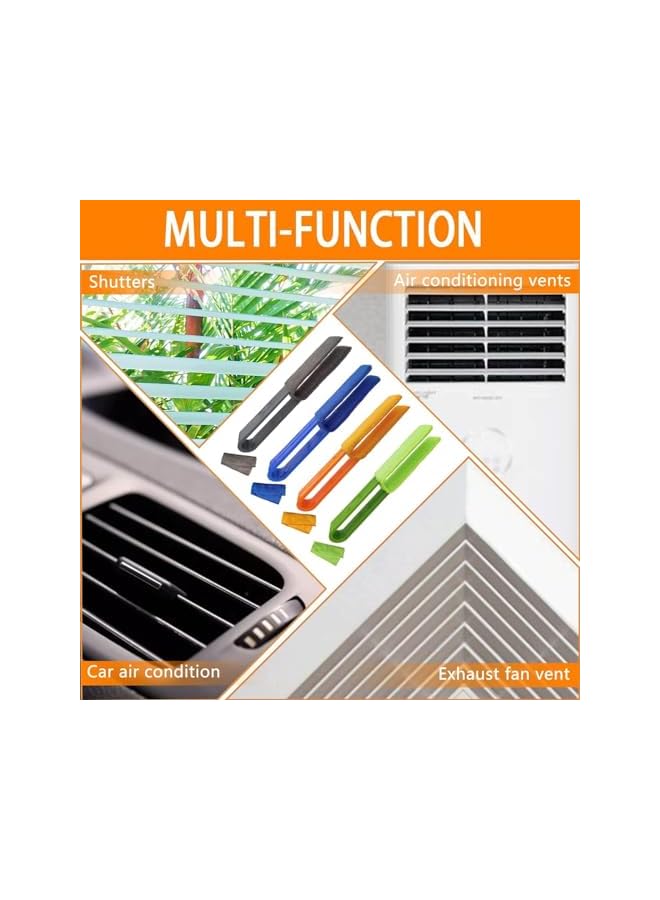promass 4 Pack Window Blinds Cleaner Duster Brush with 4 Microfiber Sleeves, Blinds Cleaning Tools for Window Blinds, Air Conditioner Vents, Fans, Car Vents - Image 3