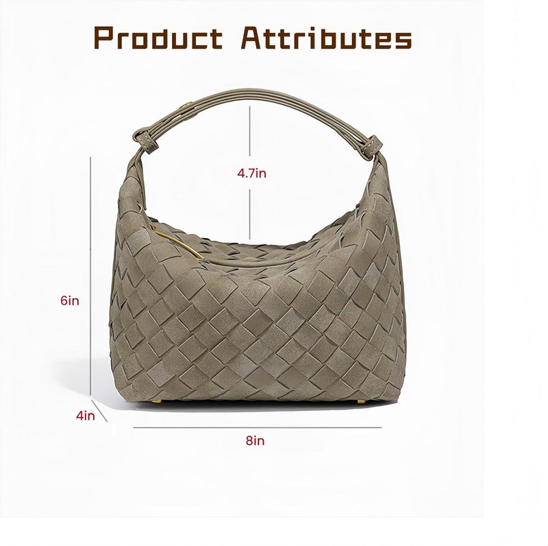 Suede matte woven hand carry lunch box bag - Image 3