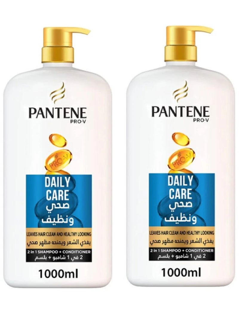 Pantene Hair Shampoo 1000ml Healthy and Clean 2 pieces - Image 1