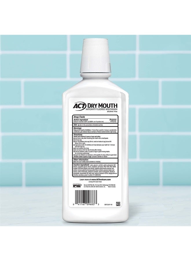 ACT Dry Mouth Anticavity Zero Alcohol Fluoride Mouthwash, Soothing Mint, 33.8 fl. oz. - Image 2