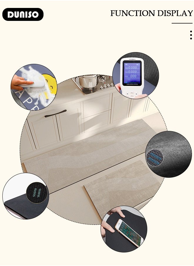 DUNISO 2 PCS  Kitchen Mats and Rugs Set , Non Slip Heavy Duty Standing Mat, Quick Dry Diatom Mud Floor Mat,  Extra Soft and Absorbent Floor Mats for  Kitchen, Bath, Office, Laundry(40*60cm+40*120cm)  - Image 2
