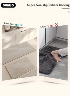 DUNISO 2 PCS  Kitchen Mats and Rugs Set , Non Slip Heavy Duty Standing Mat, Quick Dry Diatom Mud Floor Mat,  Extra Soft and Absorbent Floor Mats for  Kitchen, Bath, Office, Laundry(40*60cm+40*120cm)  - Image 3