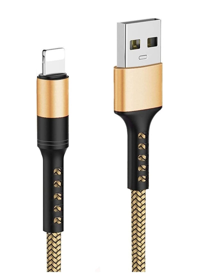Nylon fast charging cable, 1m / 2m 3A lighting charger cable, CE MFI Certified, compatible with iPhone 6/7/8/X/11/12/13ser series - Image 1