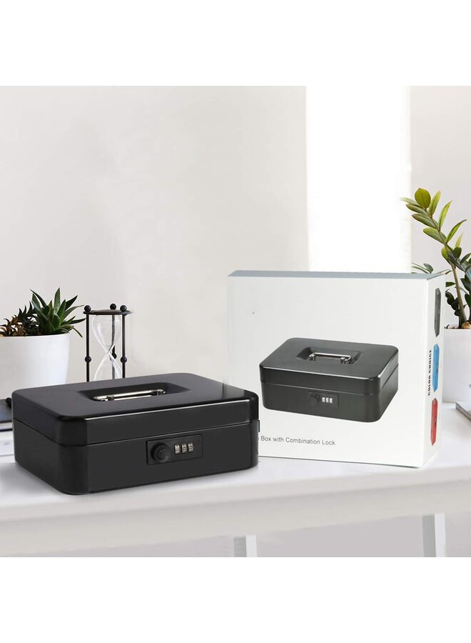 Cash Box, Removable Money Tray, Money Tray for Security, Cash Box with Combination Lock, Metal Small Money Organizer, Removable Money Tray, Cash Storage Box, Lockable Cover - Image 3