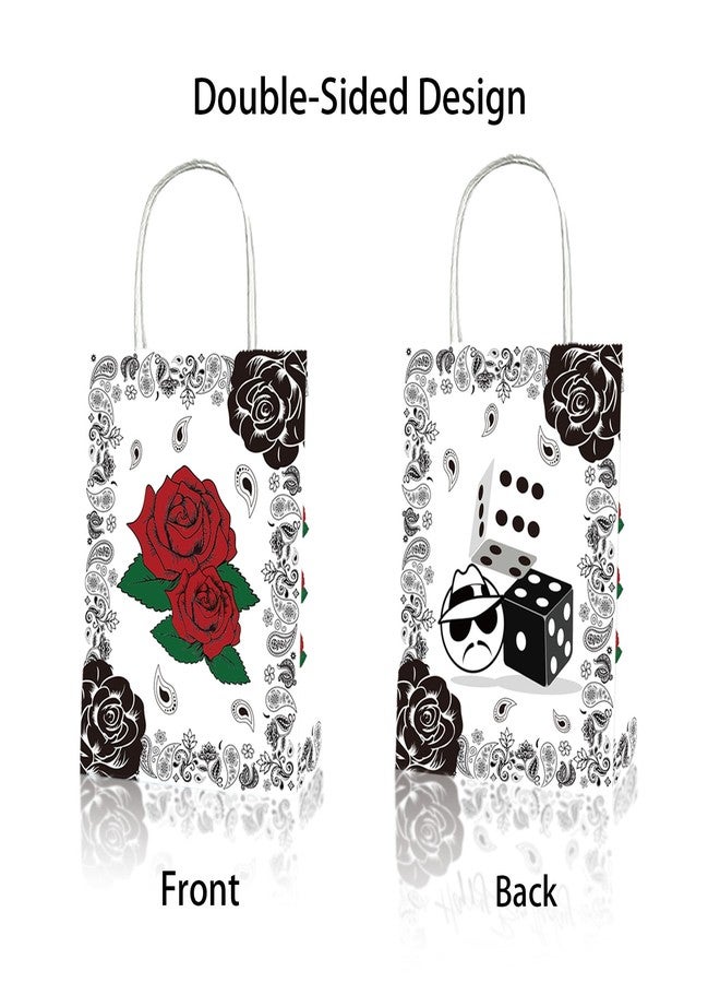 Bolsome 24pcs Cholo Lowrider Party Bags with Handles for Early 2000s Old School Theme Birthday Party Supplies Gift Goody Treat Candy Bags Western Bandana Return Gift Bags cholo theme party decorations - Image 4