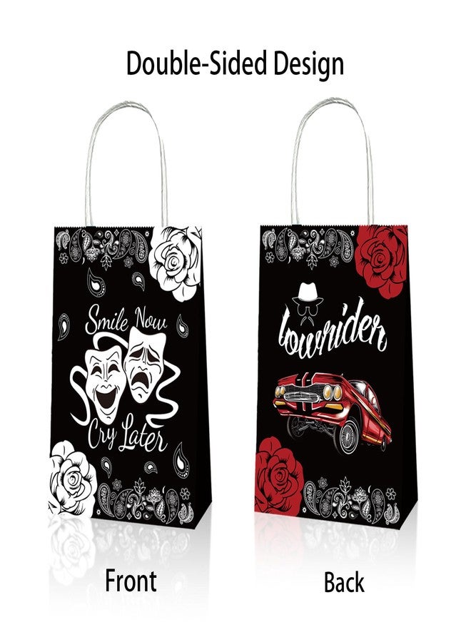 Bolsome 24pcs Cholo Lowrider Party Bags with Handles for Early 2000s Old School Theme Birthday Party Supplies Gift Goody Treat Candy Bags Western Bandana Return Gift Bags cholo theme party decorations - Image 5