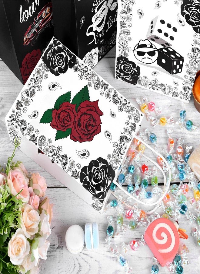 Bolsome 24pcs Cholo Lowrider Party Bags with Handles for Early 2000s Old School Theme Birthday Party Supplies Gift Goody Treat Candy Bags Western Bandana Return Gift Bags cholo theme party decorations - Image 3