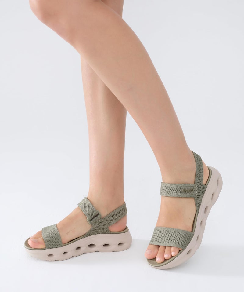 UBFEN Womens Walking Hiking Sandals Comfortable Arch Support Non Slip Adjustable Straps Cushioned Footbed Platform Sport Water Sandals Summer Green Size US 8 - Image 2