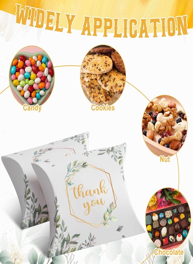 Haomian 100 PCS 3.5 x 2.8 x 0.98 Inch Kraft Paper Pillow Gift Boxes Candy Treat Gift Box Wedding Party Favor Boxes Sweet Bags for Wedding Bridal Shower Baby Shower Birthday Party Supplies - Image 5