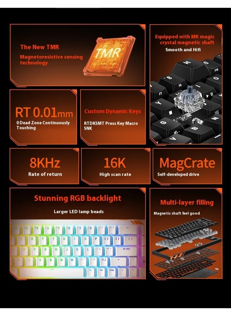Cherry XTRFY K5 PRO TMR Hall Effect Gaming Keyboard FPS Magcrate E-Sport Driver Support SNK Hot Swappable 0.01MM Rapid Trigger - Image 3