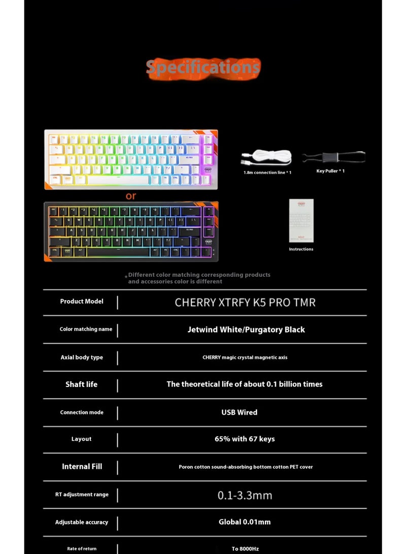 Cherry XTRFY K5 PRO TMR Hall Effect Gaming Keyboard FPS Magcrate E-Sport Driver Support SNK Hot Swappable 0.01MM Rapid Trigger - Image 5