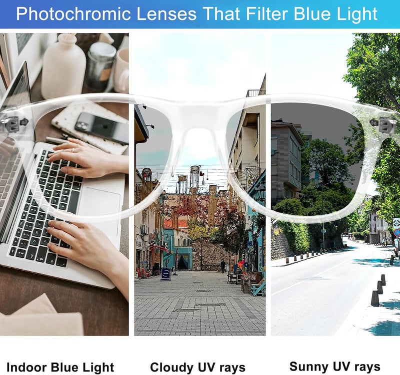 Joopin Stain resistant Blue Light Glasses for Women Men Eyeglasses Square Frame Computer Gaming UV Blocking Filter Anti Blue Ray Screen Photochromic Sunglasses Popular practical build - Image 5