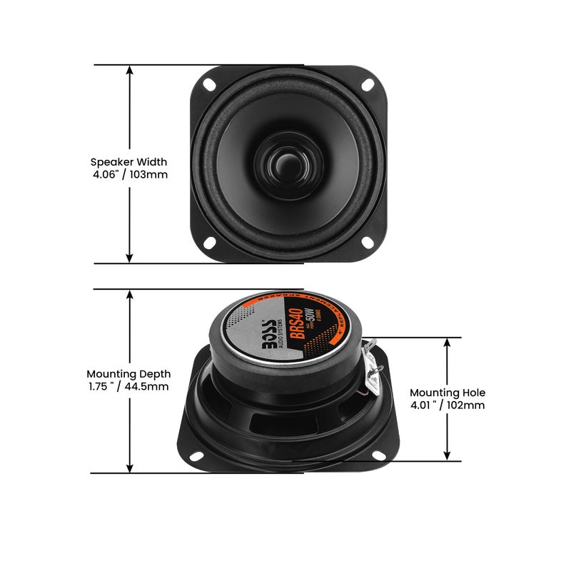 BOSS Audio Systems BRS40 50 Watt, 4 Inch , Full Range, Replacement Car Speaker - Sold Individually - Image 5