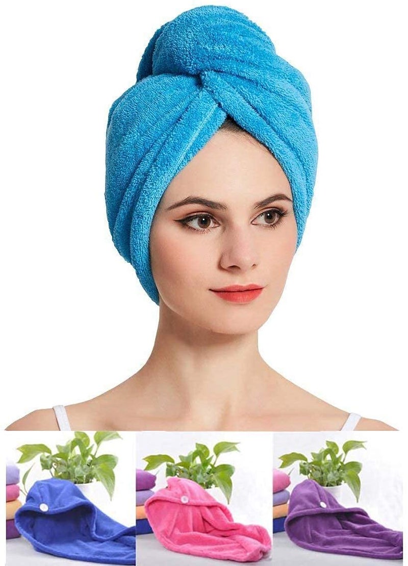 YASAMAZING YASAMAZING Hair Wrap Microfiber Hair Wrap Magic Fast Dry Towel Drying Bath Spa Head Soft Cap Turbann Easy Wrap Women Special Hair warp Towel designable (Pack of 02pcs) (Multi)  - Image 1