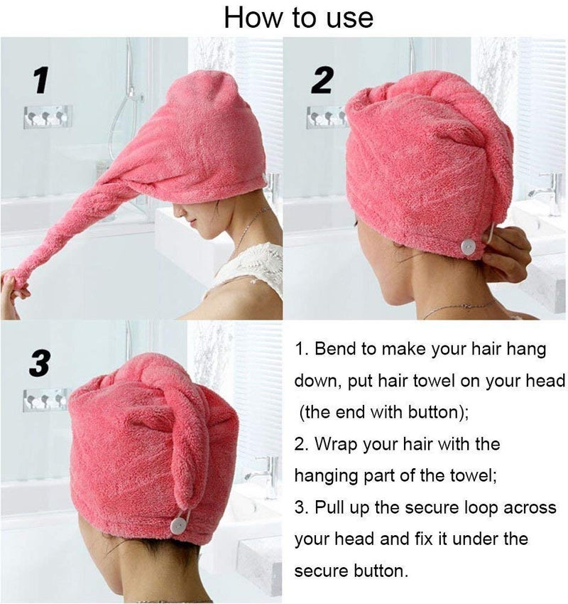 YASAMAZING YASAMAZING Hair Wrap Microfiber Hair Wrap Magic Fast Dry Towel Drying Bath Spa Head Soft Cap Turbann Easy Wrap Women Special Hair warp Towel designable (Pack of 02pcs) (Multi)  - Image 4