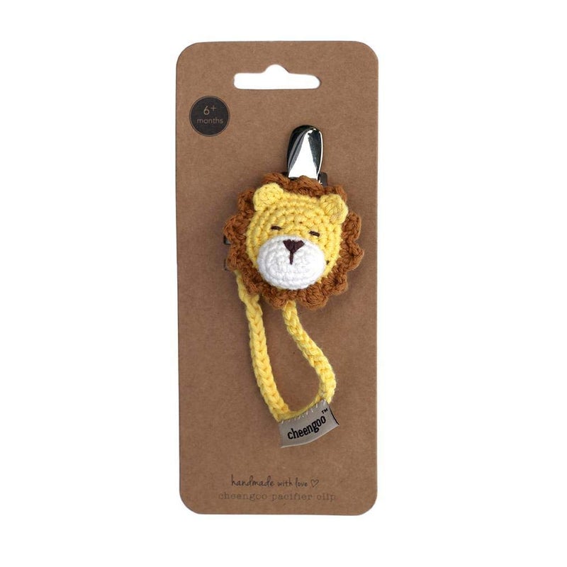 Cheengoo Hand Crocheted Pacifier Clip Lion