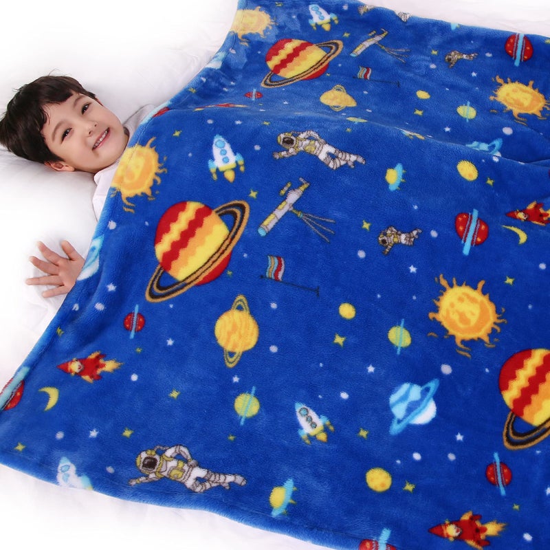 Lukeight Toddler Blanket Gifts for Boys and Girls Plush Throw Blanket for Kids Thick and Warm Boys Blanket for Teens Birthday Space 50x60 Inches