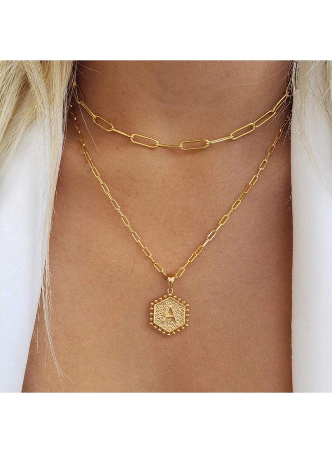 M MOOHAM Gold Layered Initial Necklaces For Women - Necklaces For Women Cute Letter Initial J Necklace Choker Necklace Dainty Layered Necklaces For Women Preppy Jewelry - Image 2