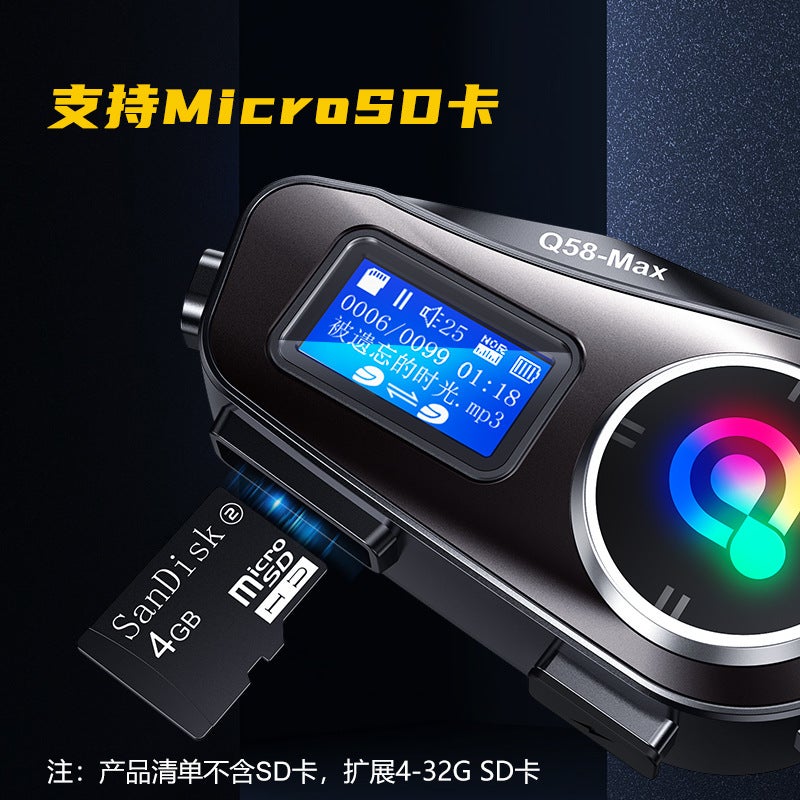 Q58MAX Helmet Bluetooth Headset - Wireless, Waterproof, MP3, FM, Intercom - Image 4