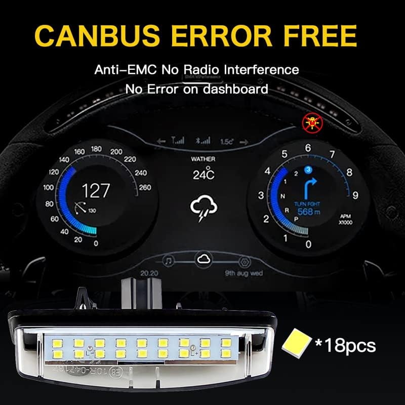 QASULER 2pcs Universal 12V LED License Plate Lights - Image 5