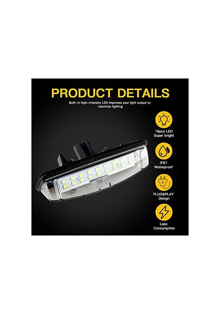 QASULER 2pcs Universal 12V LED License Plate Lights - Image 4