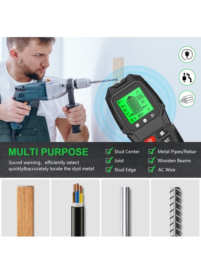 Generic - HW-QB6 5 In 1 Wall Scanner Handheld Stud Finder Wood Current Metal Live Wires Detection(Orange) - Image 1