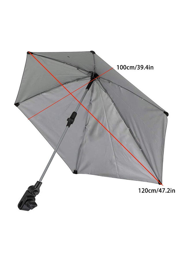 Adjustable Chair Umbrella Clamp-on Umbrella Multi-functional Stroller Umbrella for for Beach Chair Wheelchair Stroller