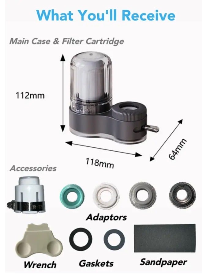 APEX 7-Stage Ceramic Purification Faucet Water Purifier Filter for Kitchen Sink Bathroom Washbasin Home Drinking, ReuseableTap Water Filter for Sink with Dual Outlets, Soften Hard Water & Remove Impurities - Image 4