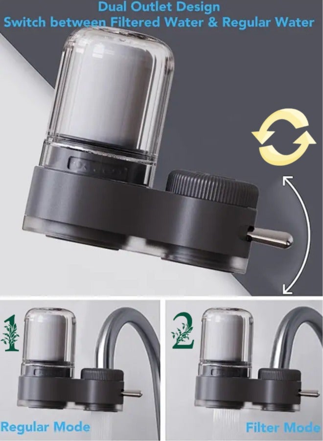 APEX 7-Stage Ceramic Purification Faucet Water Purifier Filter for Kitchen Sink Bathroom Washbasin Home Drinking, ReuseableTap Water Filter for Sink with Dual Outlets, Soften Hard Water & Remove Impurities - Image 2