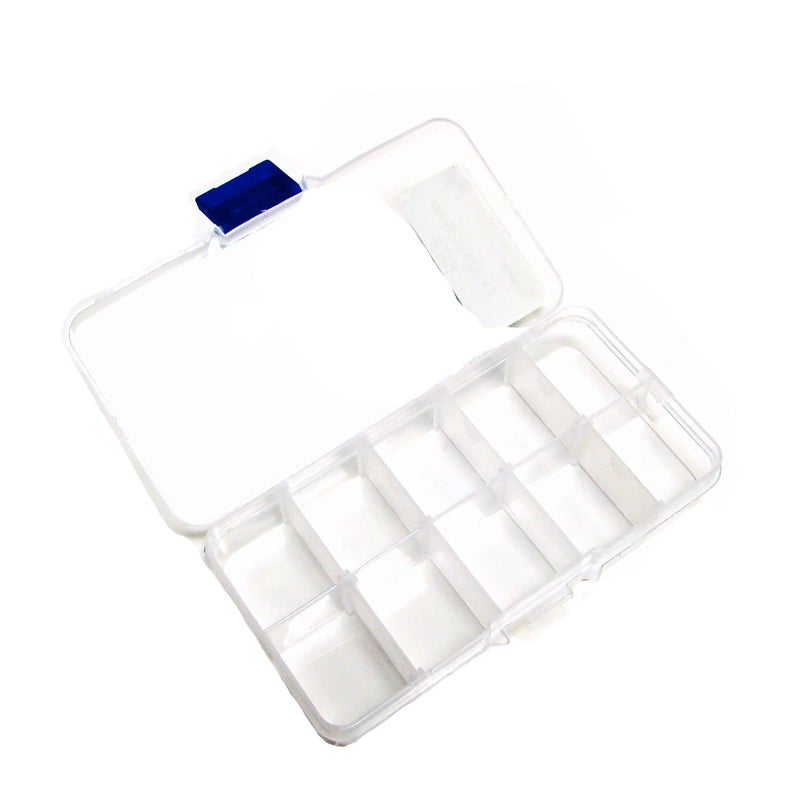 Linpeng Clear Plastic Organizer Box, Adjustable Compartment Dividers, Beads Pills Storage Box 10 Grids, DIY Craft Supplies, Gift for Beaders, Pack of 12 - Image 4