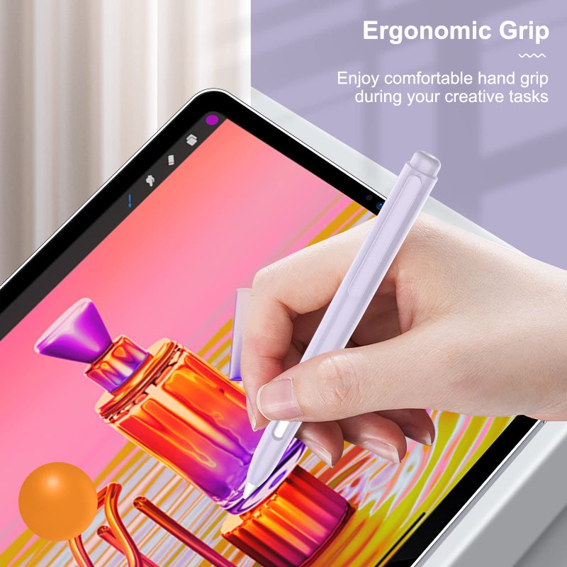 Moko Protective Case Compatible with Apple Pencil 2nd Generation, Retractable Protective Case for Apple Pencil with Clip, Apple Pencil PC Cover, Double-Tap Stand, Taro Purple - Image 5