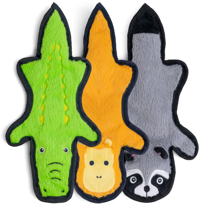 SHARLOVY No Stuffing Dog Toys Crinkle Squeaky, Long Lasting Chews for Aggressive, Durable Plush Dog Puppy Chew Toys for Teething, with 6 Tough Layers for Small Medium Large Breed - Image 1