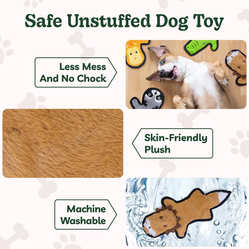 SHARLOVY No Stuffing Dog Toys Crinkle Squeaky, Long Lasting Chews for Aggressive, Durable Plush Dog Puppy Chew Toys for Teething, with 6 Tough Layers for Small Medium Large Breed - Image 4