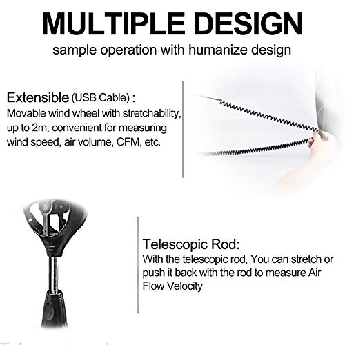 AOPUTTRIVER HVAC Anemometer Handheld CFM Pro HVAC Anemometer AP-846A Wind Speed Meter with Backlight Max/Min/Avg Functions for Measuring Wind Speed Air Velocity HVAC Air Flow Meter - Image 4