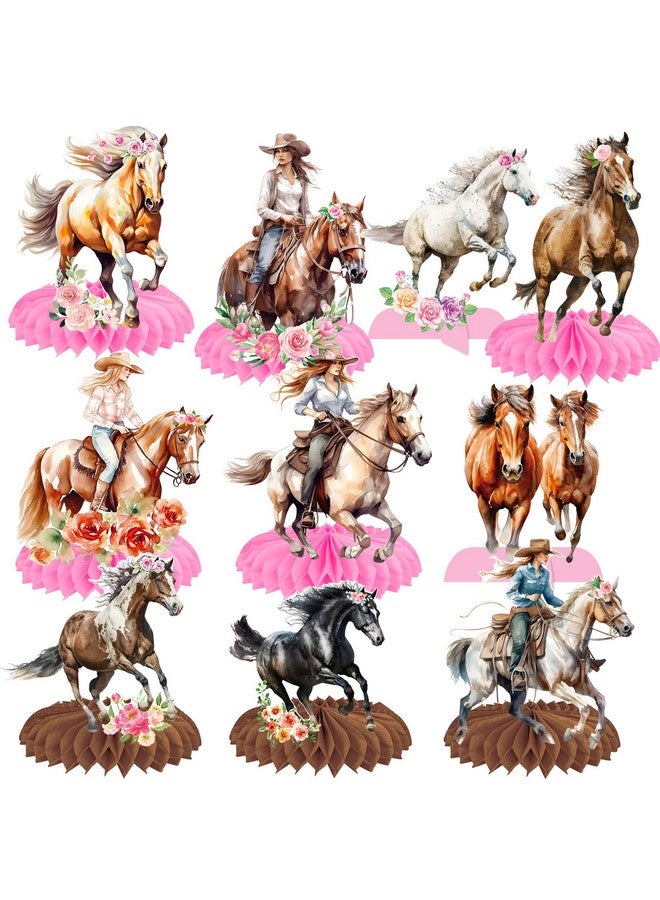 umoni 11Pcs Cowgirl Honeycomb Centerpieces 3D Double Side Cowgirl Centerpieces For Tables Western Cowgirl Birthday Party Supplies For Western Cowgirl Themed Girls' Birthday Wedding Party Supplies - Image 1
