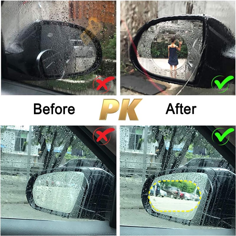 LeeLoon 12Pcs Car Rearview Mirror Film, Anti Fog Anti Glare Anti Scratch Anti Mis Rainproof Waterproof HD Nano Clear Protective Sticker Film for Car Mirrors, Side Windows, Safe Driving - Image 3