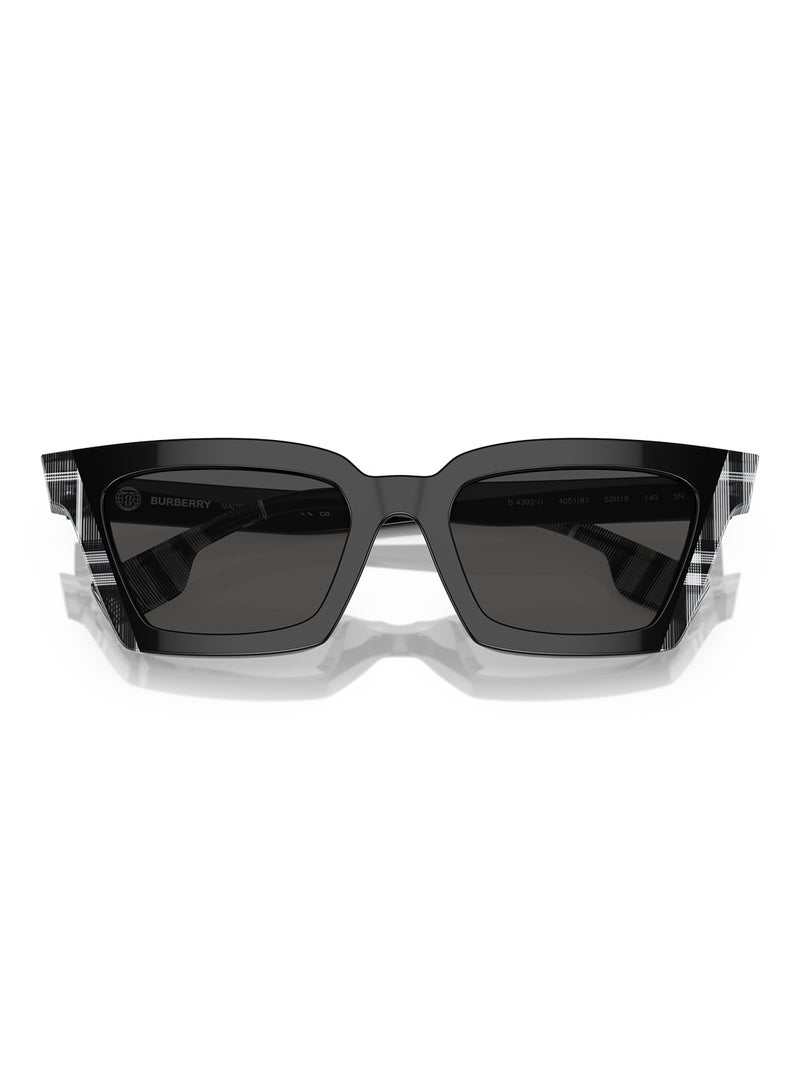 BURBERRY Woman Square Briar Sunglasses - Be4392U - Lense Size:52Mm - Black/Check White Black - Image 5