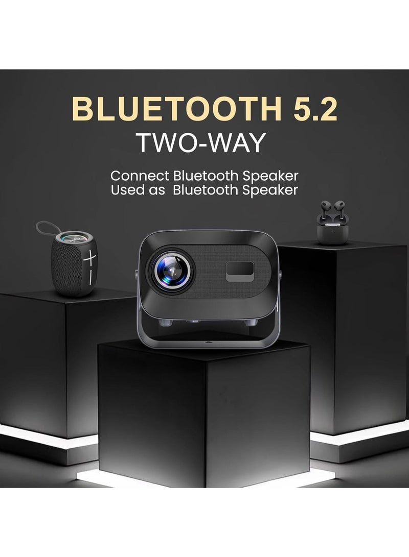 Smart Projector with Android 11, Electric Focus & WiFi 6 – Full HD 1080P, 15000 Lumens, Auto Keystone, 360° Angle Adjustment, Home Theater A10 PLUS  - Image 2