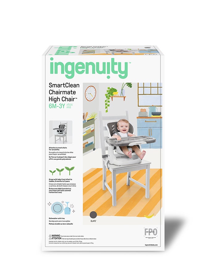 ingenuity Smartclean Chairmate High Chair - Slate - Image 5