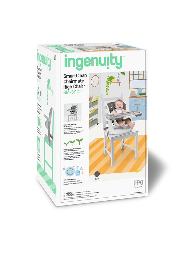 ingenuity Smartclean Chairmate High Chair - Slate - Image 4