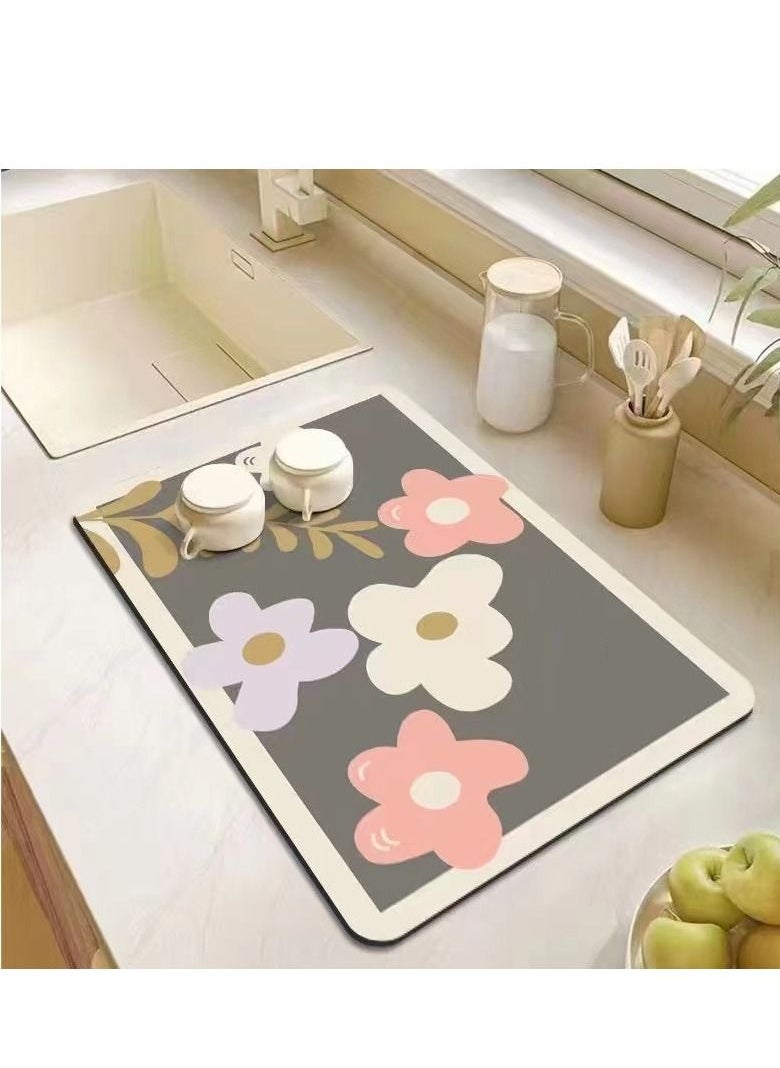 Hi homey Super absorbent soft non-slip quick Dish Drying Mat for Kitchen Countertops  - Image 1