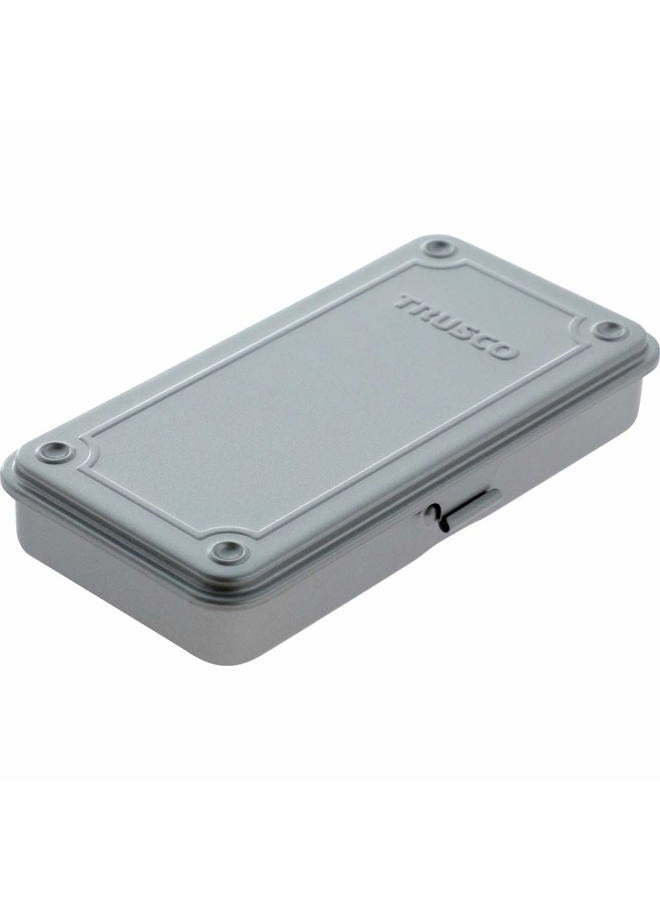 TRUSCO T-19SV Trunk Tool Box, 80.9 x 4.9 x 1.3 inches (203 x 109 x 35 mm), Silver - Image 1