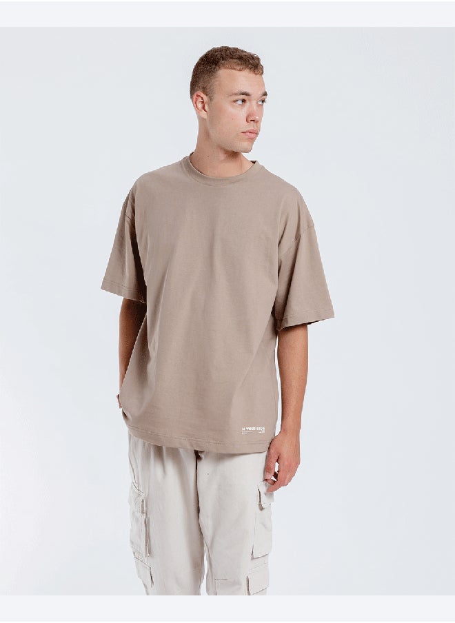 In Your Shoe - Khaki Basic Oversized Tee - Image 1